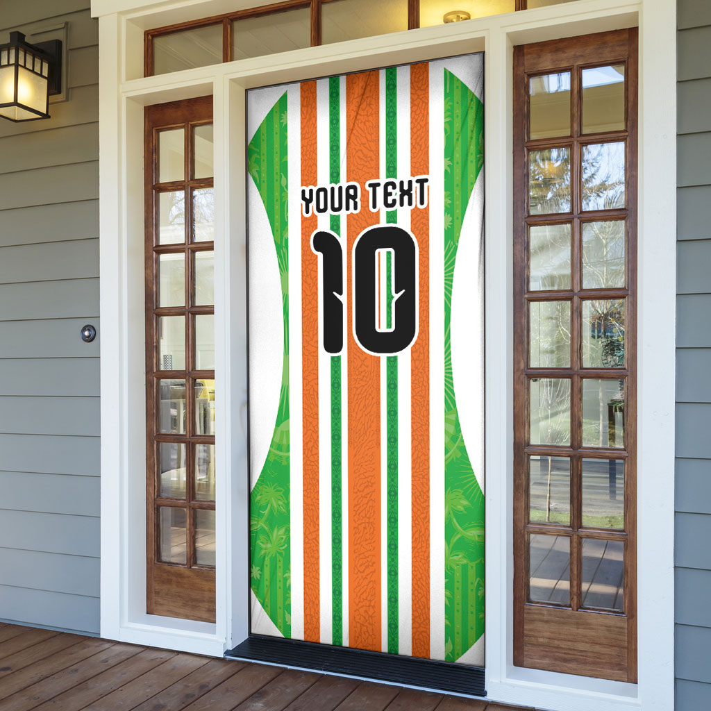 Custom Cote d'Ivoire Door Cover The Elephants with African Pattern Stripes