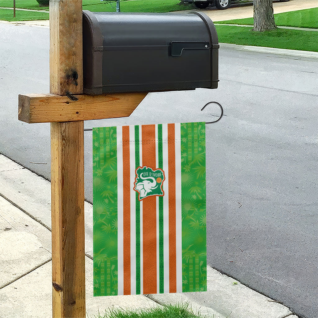 Cote d'Ivoire Garden Flag The Elephants with African Pattern Stripes