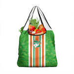 Cote d'Ivoire Grocery Bag The Elephants with African Pattern Stripes