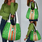 Cote d'Ivoire Grocery Bag The Elephants with African Pattern Stripes