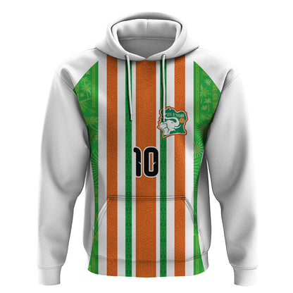 Custom Cote d'Ivoire Hoodie The Elephants with African Pattern Stripes