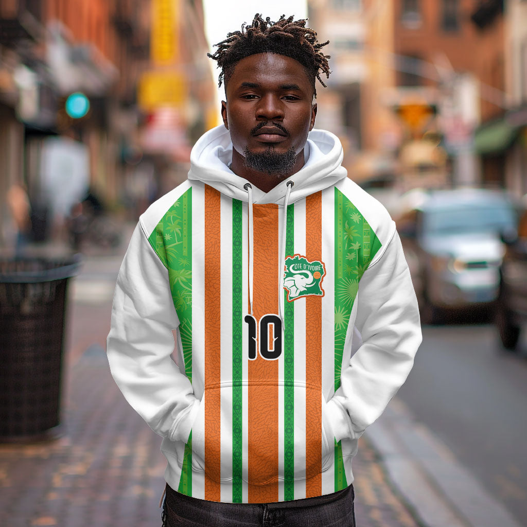 Custom Cote d'Ivoire Hoodie The Elephants with African Pattern Stripes