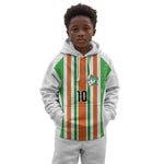 Custom Cote d'Ivoire Kid Hoodie The Elephants with African Pattern Stripes