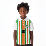 Custom Cote d'Ivoire Kid Polo Shirt The Elephants with African Pattern Stripes