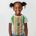 Custom Cote d'Ivoire Kid T shirt The Elephants with African Pattern Stripes