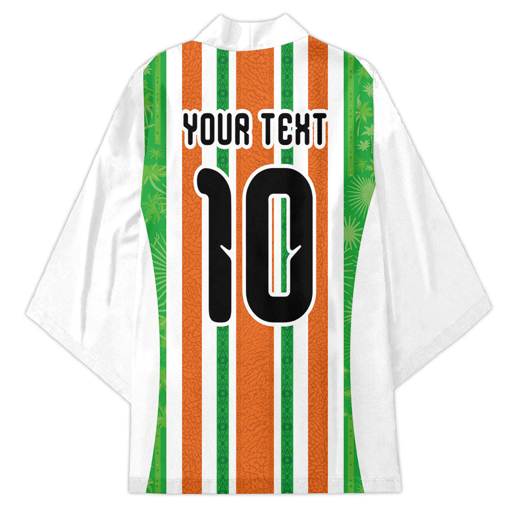 Custom Cote d'Ivoire Kimono The Elephants with African Pattern Stripes