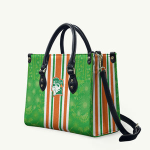 Cote d'Ivoire Leather Bag The Elephants with African Pattern Stripes