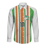 Custom Cote d'Ivoire Long Sleeve Button Shirt The Elephants with African Pattern Stripes