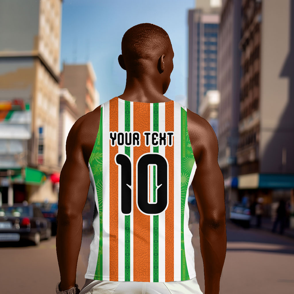Custom Cote d'Ivoire Men Tank Top The Elephants with African Pattern Stripes