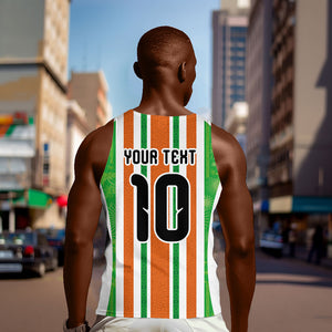 Custom Cote d'Ivoire Men Tank Top The Elephants with African Pattern Stripes