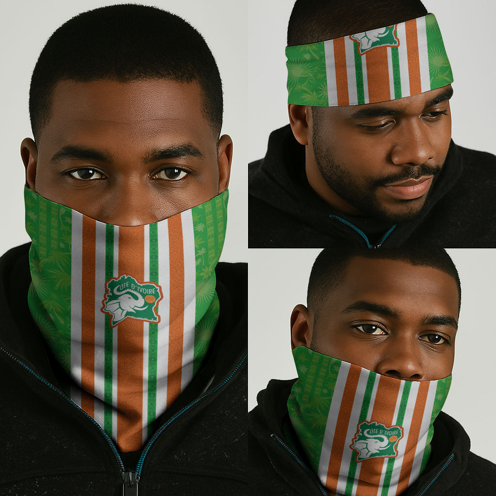 Cote d'Ivoire Neck Gaiter The Elephants with African Pattern Stripes