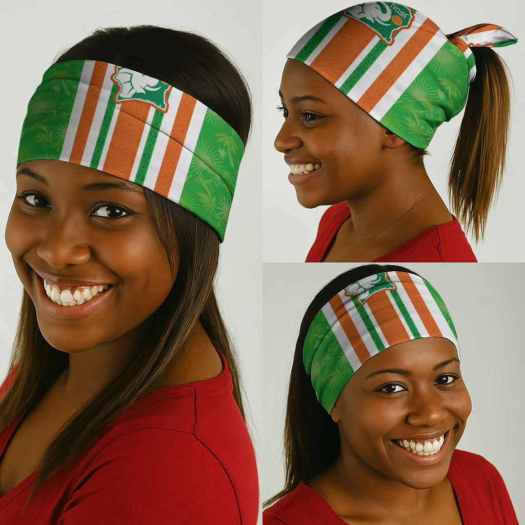Cote d'Ivoire Neck Gaiter The Elephants with African Pattern Stripes