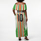 Custom Cote d'Ivoire Off Shoulder Maxi Dress The Elephants with African Pattern Stripes