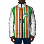 Custom Cote d'Ivoire Padded Jacket The Elephants with African Pattern Stripes