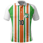 Custom Cote d'Ivoire Polo Shirt The Elephants with African Pattern Stripes