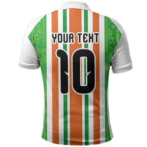 Custom Cote d'Ivoire Polo Shirt The Elephants with African Pattern Stripes