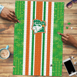 Cote d'Ivoire Puzzle The Elephants with African Pattern Stripes
