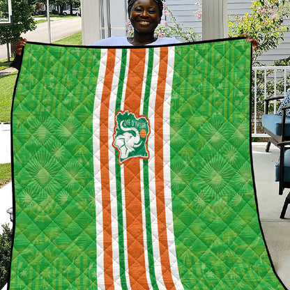 Cote d'Ivoire Quilt The Elephants with African Pattern Stripes