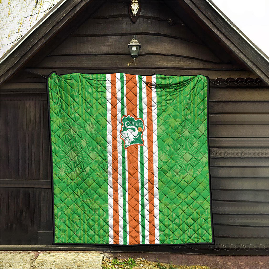 Cote d'Ivoire Quilt The Elephants with African Pattern Stripes