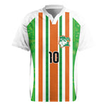 Custom Cote d'Ivoire Rugby Jersey The Elephants with African Pattern Stripes