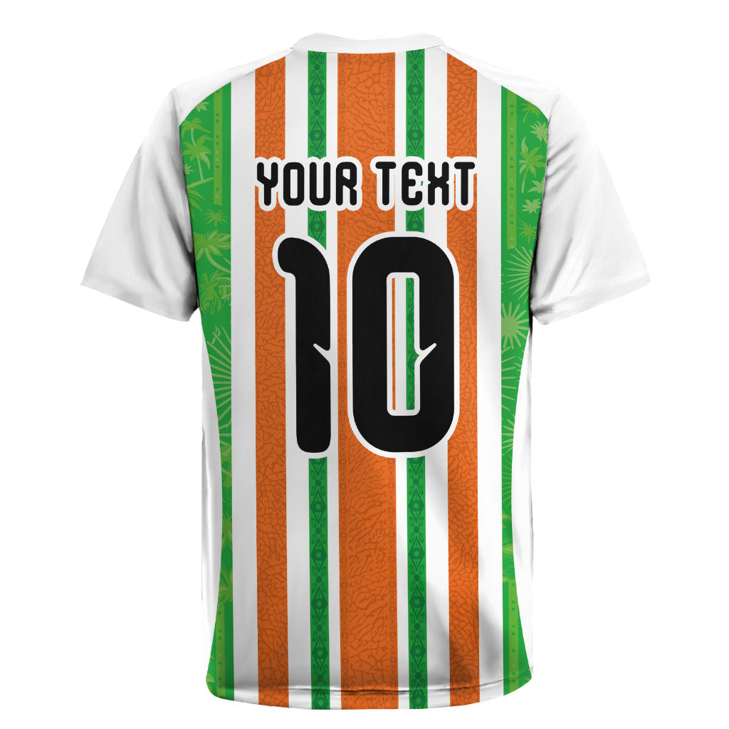 Custom Cote d'Ivoire Rugby Jersey The Elephants with African Pattern Stripes