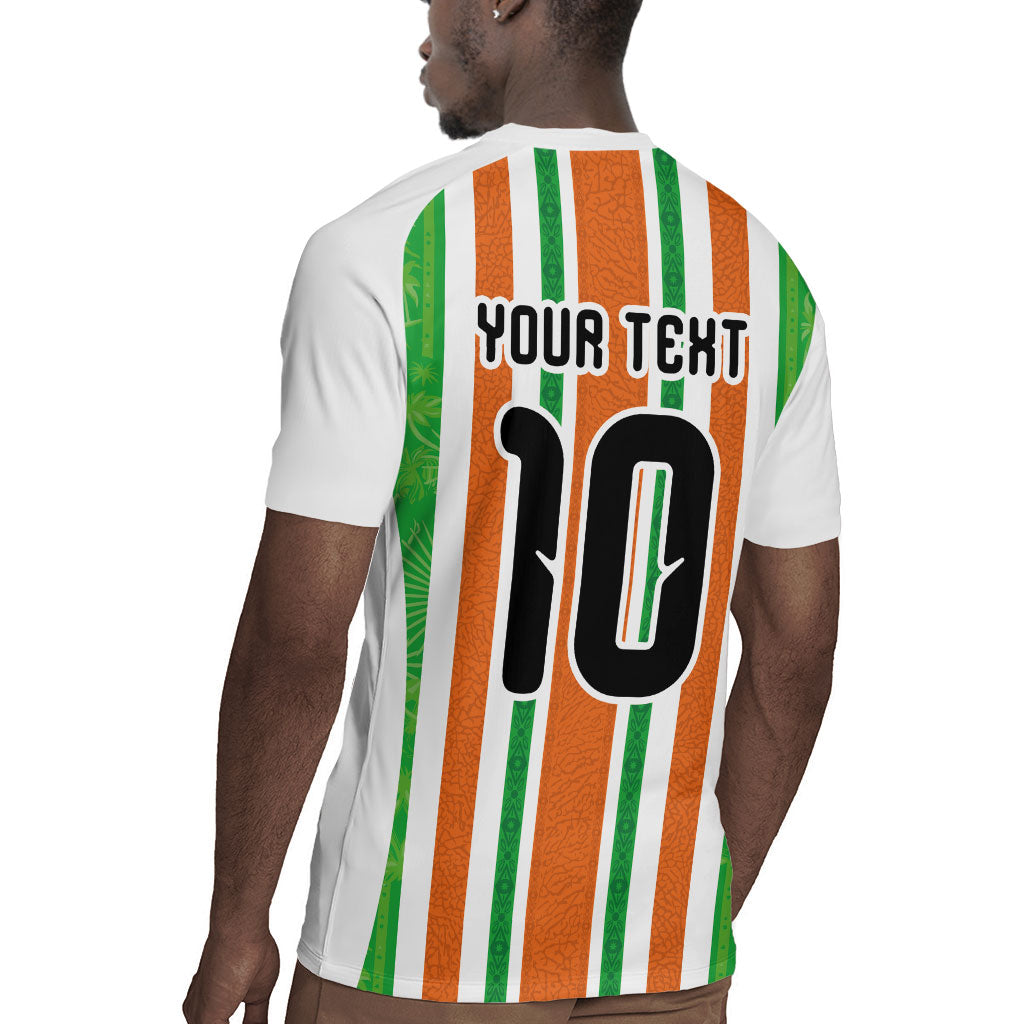 Custom Cote d'Ivoire Rugby Jersey The Elephants with African Pattern Stripes