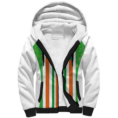 Custom Cote d'Ivoire Sherpa Hoodie The Elephants with African Pattern Stripes