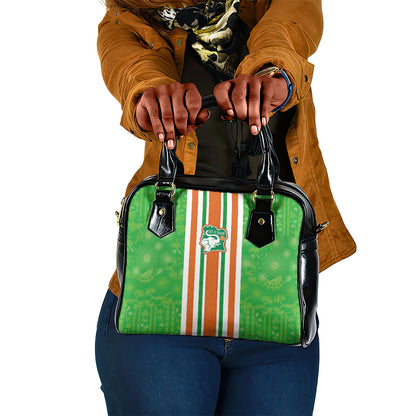 Cote d'Ivoire Shoulder Handbag The Elephants with African Pattern Stripes