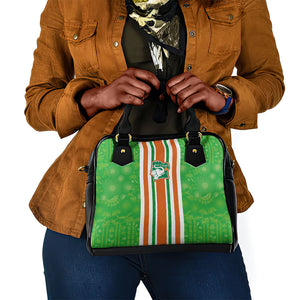 Cote d'Ivoire Shoulder Handbag The Elephants with African Pattern Stripes