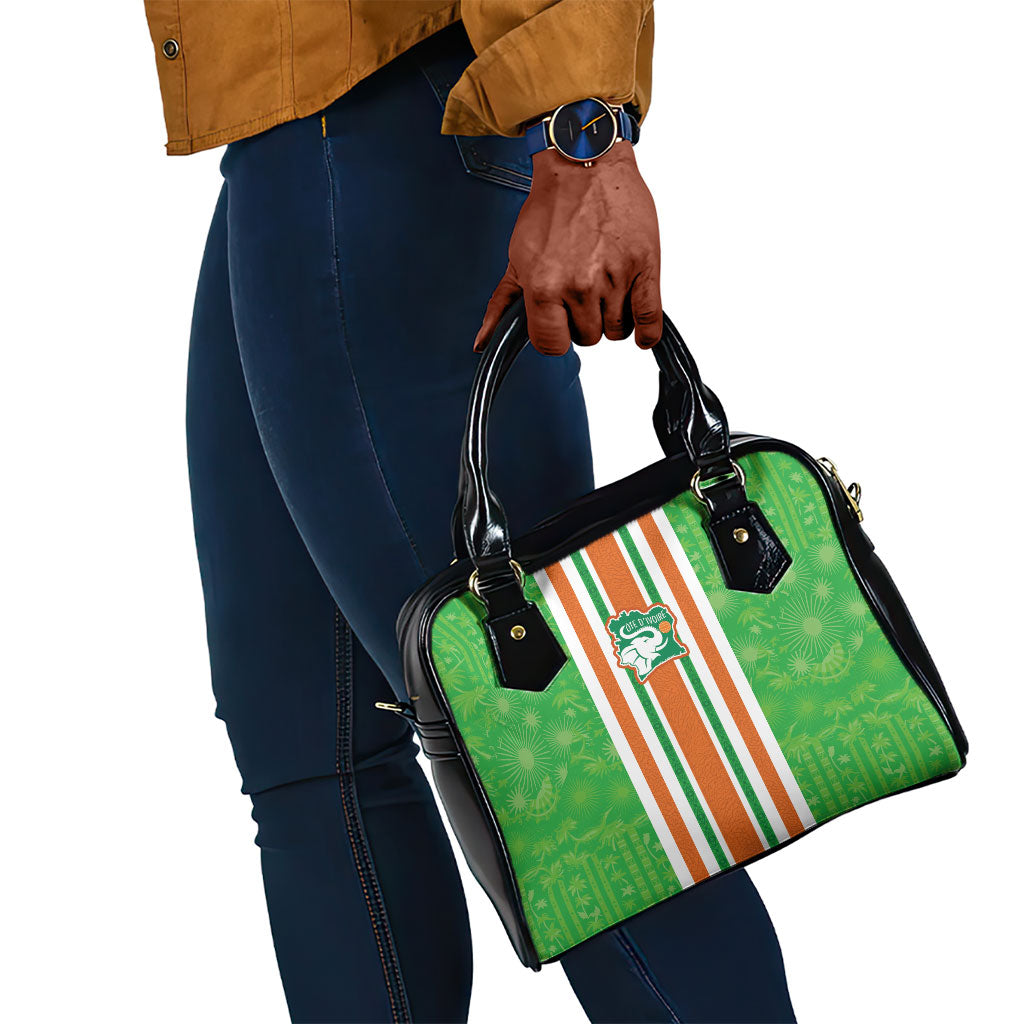 Cote d'Ivoire Shoulder Handbag The Elephants with African Pattern Stripes