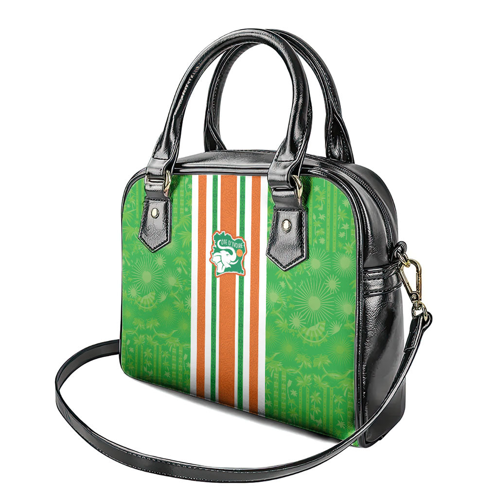 Cote d'Ivoire Shoulder Handbag The Elephants with African Pattern Stripes