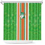 Cote d'Ivoire Shower Curtain The Elephants with African Pattern Stripes