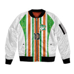 Custom Cote d'Ivoire Sleeve Zip Bomber Jacket The Elephants with African Pattern Stripes