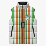 Custom Cote d'Ivoire Sleeveless Puffer Jacket The Elephants with African Pattern Stripes