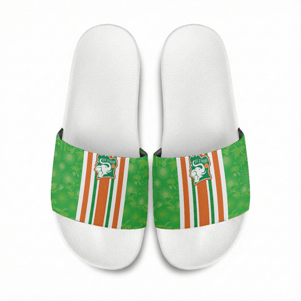 Cote d'Ivoire Slide Sandals The Elephants with African Pattern Stripes