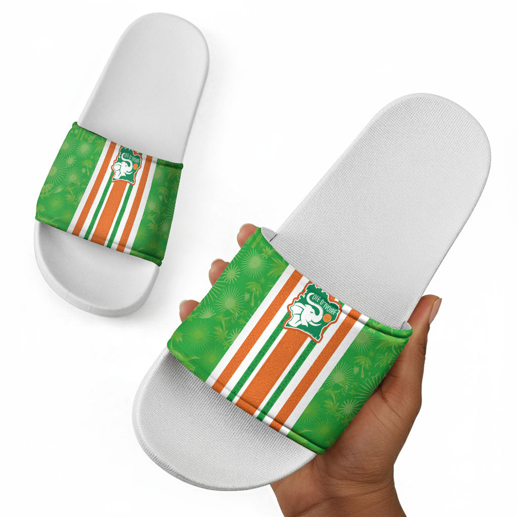 Cote d'Ivoire Slide Sandals The Elephants with African Pattern Stripes