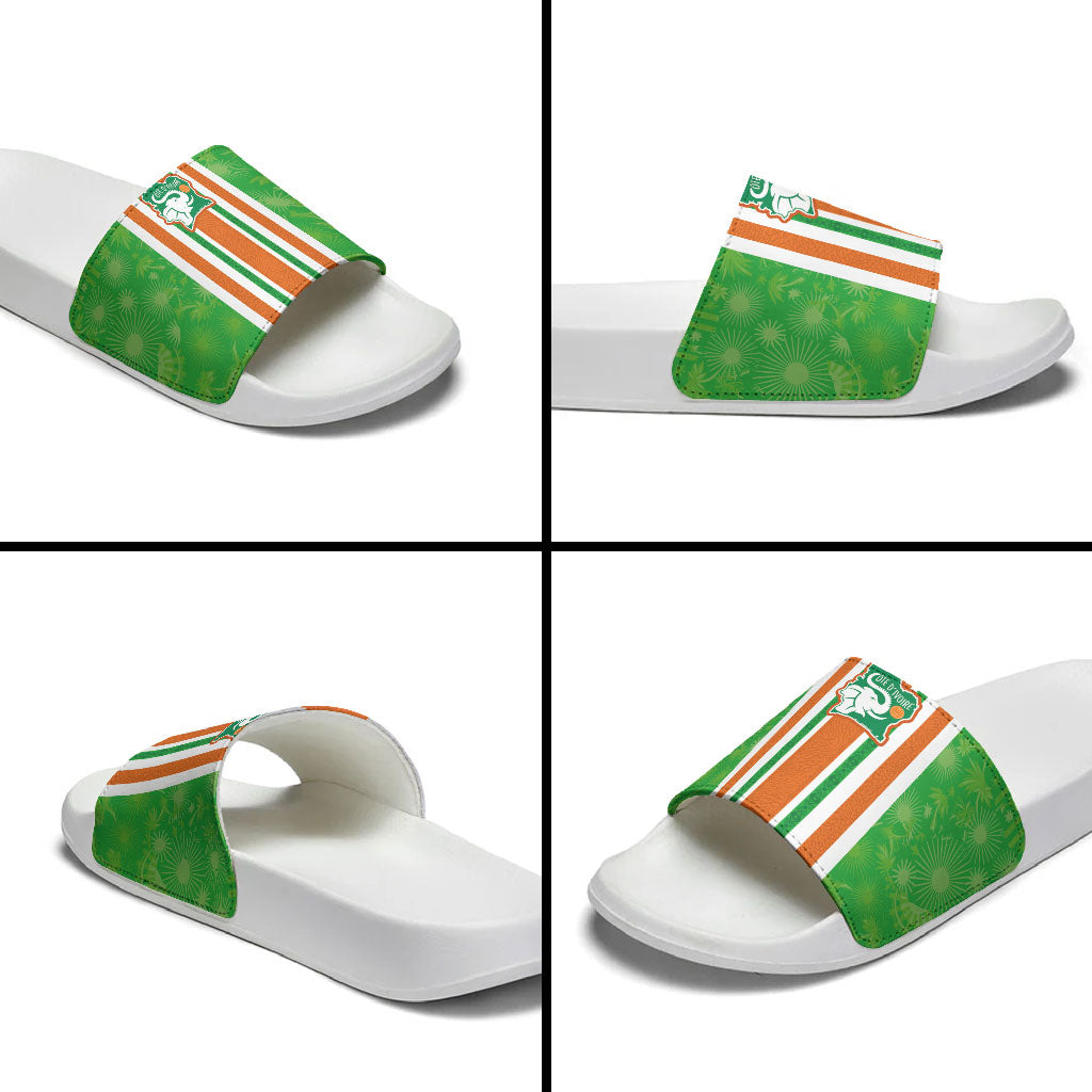 Cote d'Ivoire Slide Sandals The Elephants with African Pattern Stripes