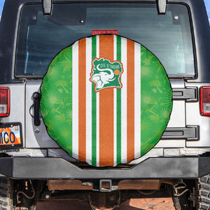 Cote d'Ivoire Spare Tire Cover The Elephants with African Pattern Stripes
