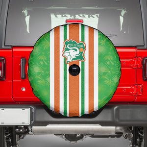 Cote d'Ivoire Spare Tire Cover The Elephants with African Pattern Stripes