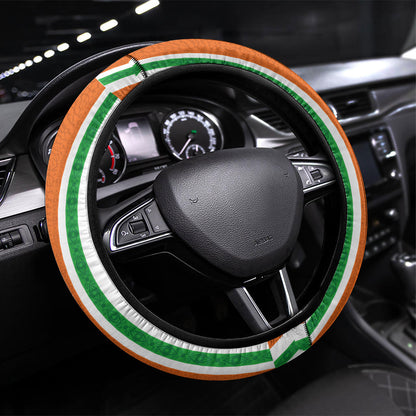 Cote d'Ivoire Steering Wheel Cover The Elephants with African Pattern Stripes