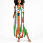Custom Cote d'Ivoire Summer Maxi Dress The Elephants with African Pattern Stripes