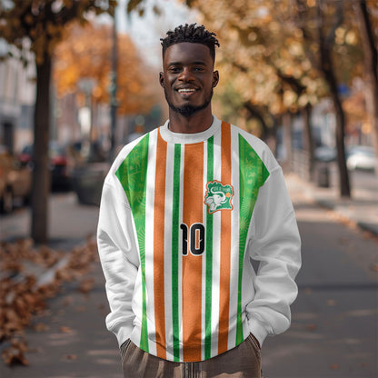 Custom Cote d'Ivoire Sweatshirt The Elephants with African Pattern Stripes