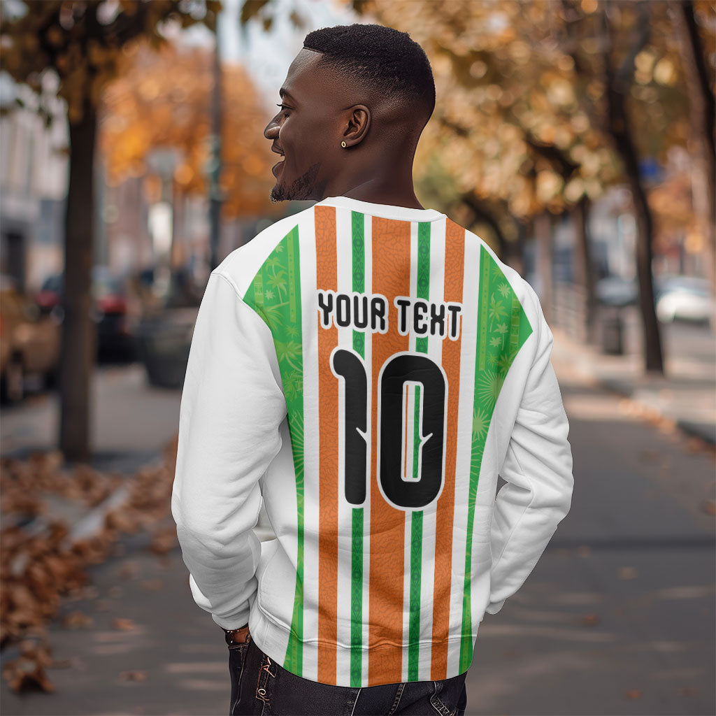 Custom Cote d'Ivoire Sweatshirt The Elephants with African Pattern Stripes