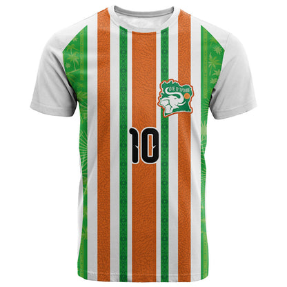 Custom Cote d'Ivoire T shirt The Elephants with African Pattern Stripes