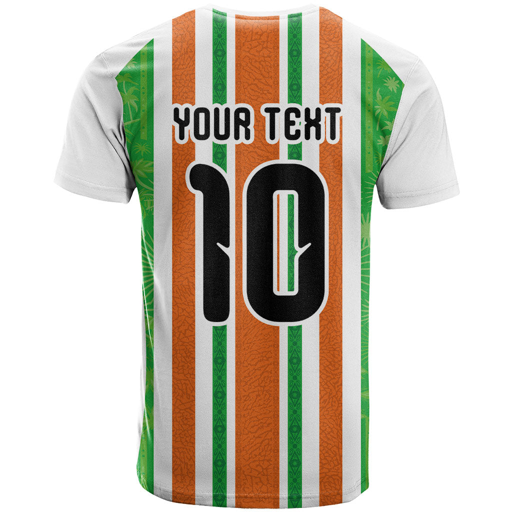 Custom Cote d'Ivoire T shirt The Elephants with African Pattern Stripes