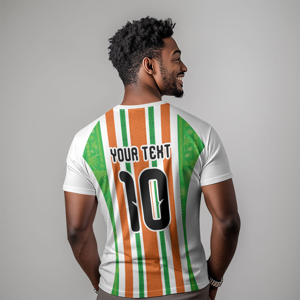 Custom Cote d'Ivoire T shirt The Elephants with African Pattern Stripes