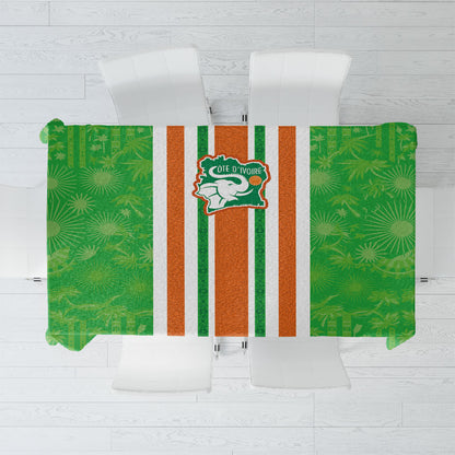 Cote d'Ivoire Tablecloth The Elephants with African Pattern Stripes