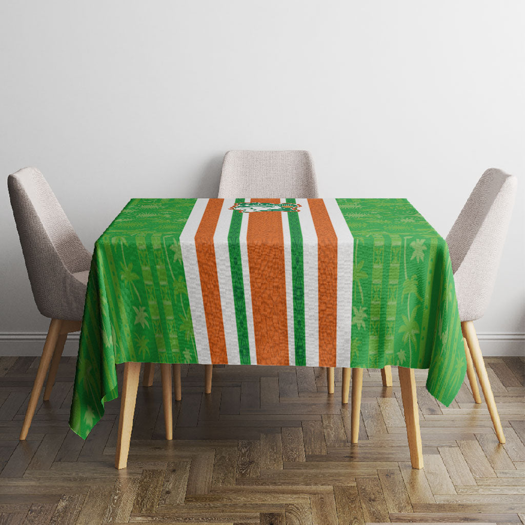 Cote d'Ivoire Tablecloth The Elephants with African Pattern Stripes