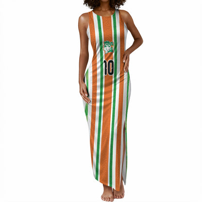 Custom Cote d'Ivoire Tank Maxi Dress The Elephants with African Pattern Stripes