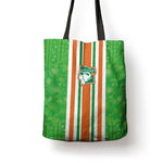 Cote d'Ivoire Tote Bag The Elephants with African Pattern Stripes
